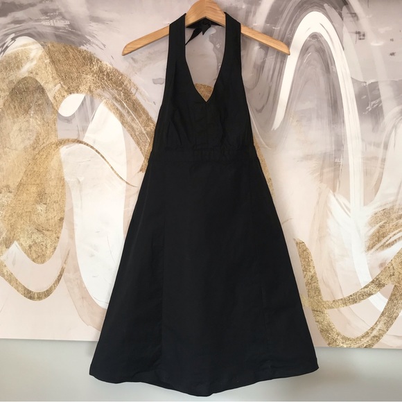GAP Dresses & Skirts - GAP | Black Cotton Stretch Halter Dress Size 10